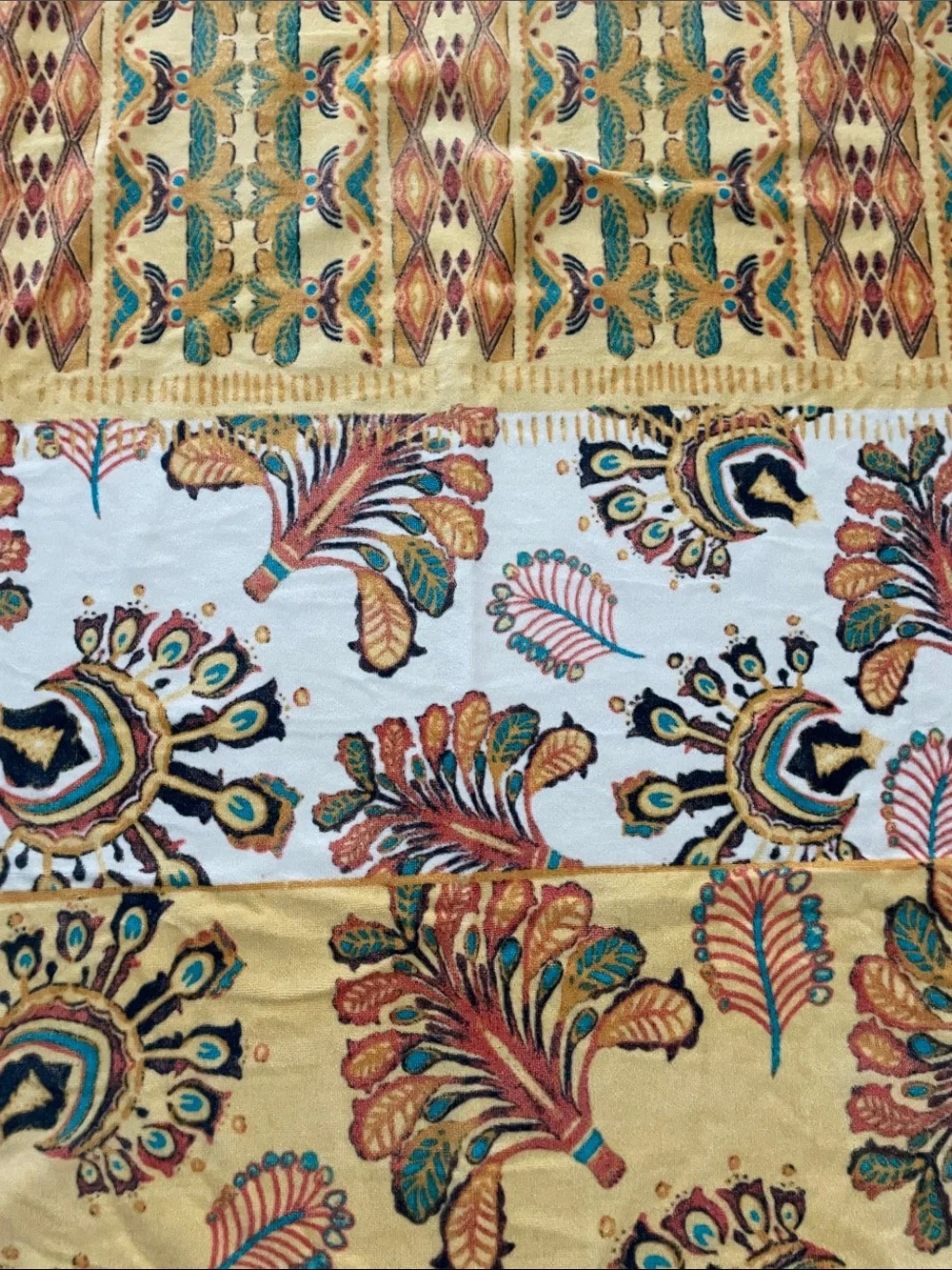 Boho Floral Patchwork Duvet Cover - Yellow Multicolor